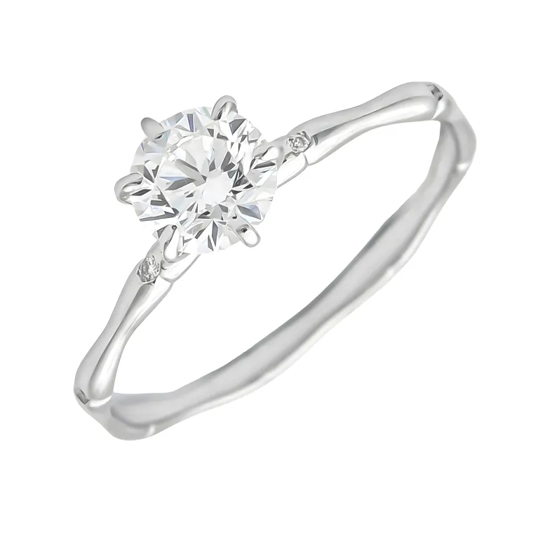 Anillo Bambú Diamantes 0,60ct G-VS GIA Oro Blanco 18K