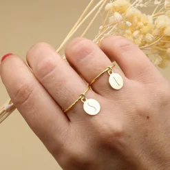 Anillo Basic Medal Plata Dorada