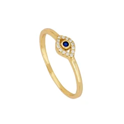 Anillo Blue Eye Plata Dorada