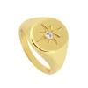 Anillo Brújula Plata Dorada