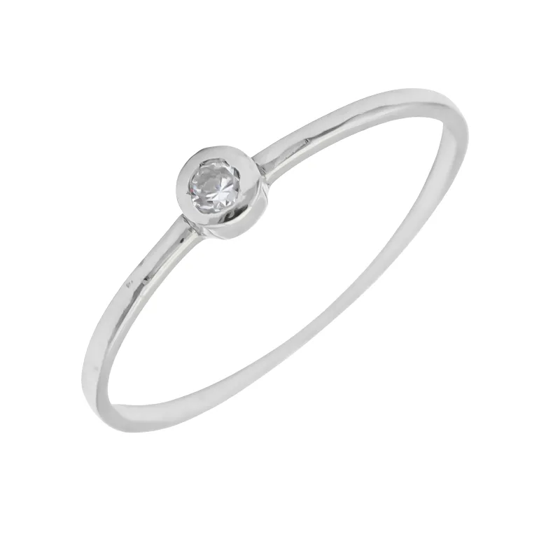Anillo Chatón Oro Blanco 18K