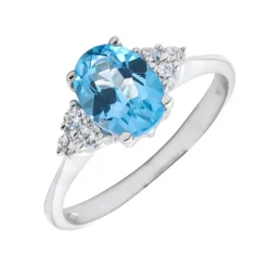 Anillo DeepBlue Topacio Azul Oro 18K