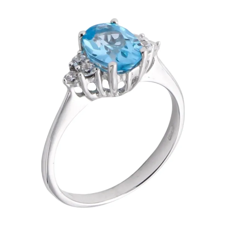 Anillo DeepBlue Topacio Azul Oro 18K