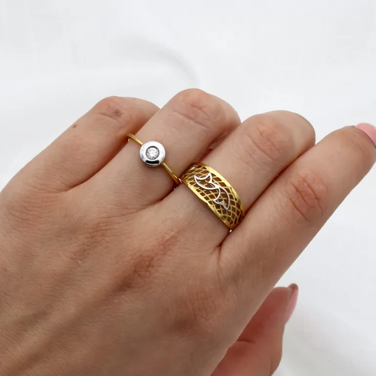 Anillo Delfi Oro Bicolor 18K
