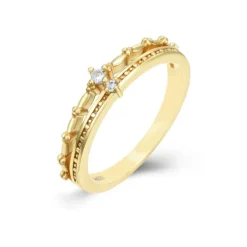 Anillo Doble Zai Plata Dorada