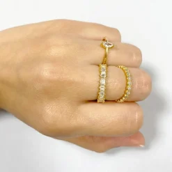 Anillo Dulce White Plata Dorada