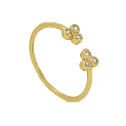 Anillo Elisa Circonitas Plata Dorada