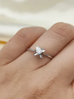 Anillo Florencia Diamante 0,16ct E-VS1 Oro Blanco 18K