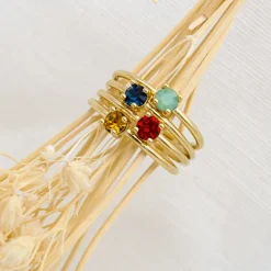 Anillo Kalei Champagne Plata Dorada