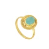 Anillo Kin Amazonita Plata Dorada