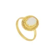 Anillo Kin Piedra Luna Plata Dorada