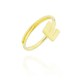 Anillo Letra Plata Dorada