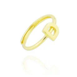 Anillo Letra Plata Dorada