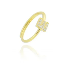 Anillo Letter Plata Dorada