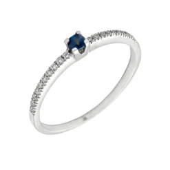 Anillo Lyra Zafiro AAA Diamantes DF-VS1 Oro Blanco 18K