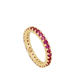 Anillo Nara Fucsia Plata Dorada