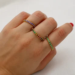 Anillo Nara Green Plata