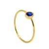 Anillo Olivia Azul Plata Dorada