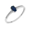 Anillo Ovale Zafiro Oro Blanco 18K