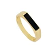 Anillo Rett Black Plata Dorada