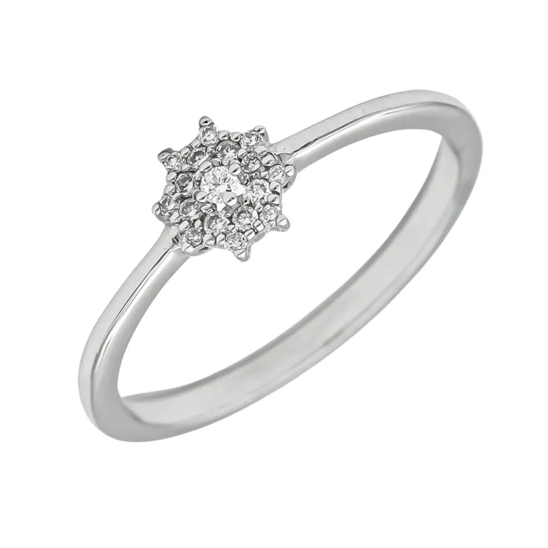 Anillo Rose Diamantes 0,09ct G-VS Oro Blanco 18K