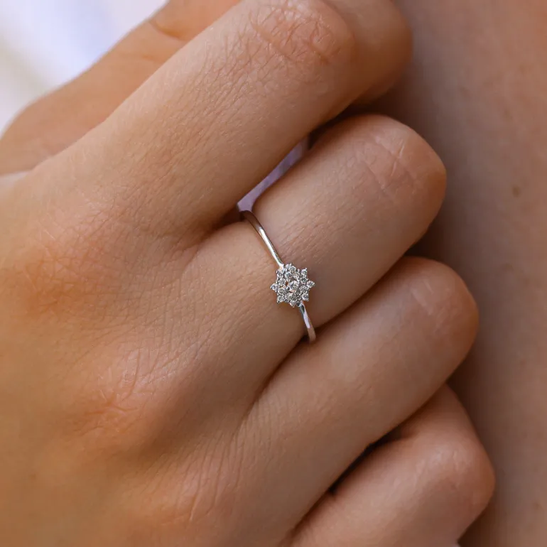 Anillo Rose Diamantes 0,09ct G-VS Oro Blanco 18K