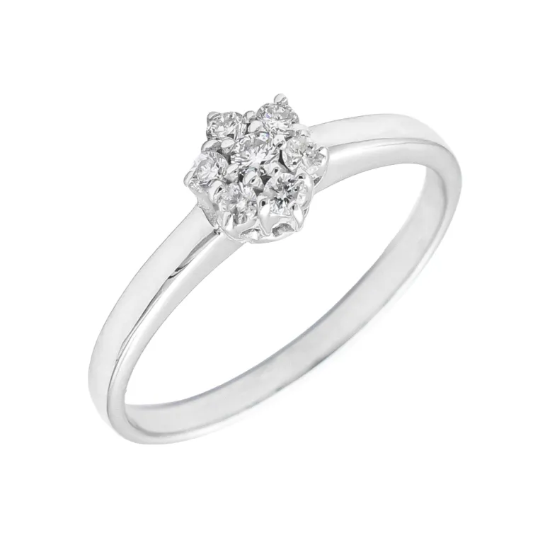 Anillo Rosella Diamante 0,30ct H-VS Oro Blanco 18K
