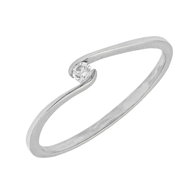 Anillo Shela Diamante 0,04ct E-VS1 Oro Blanco 18K