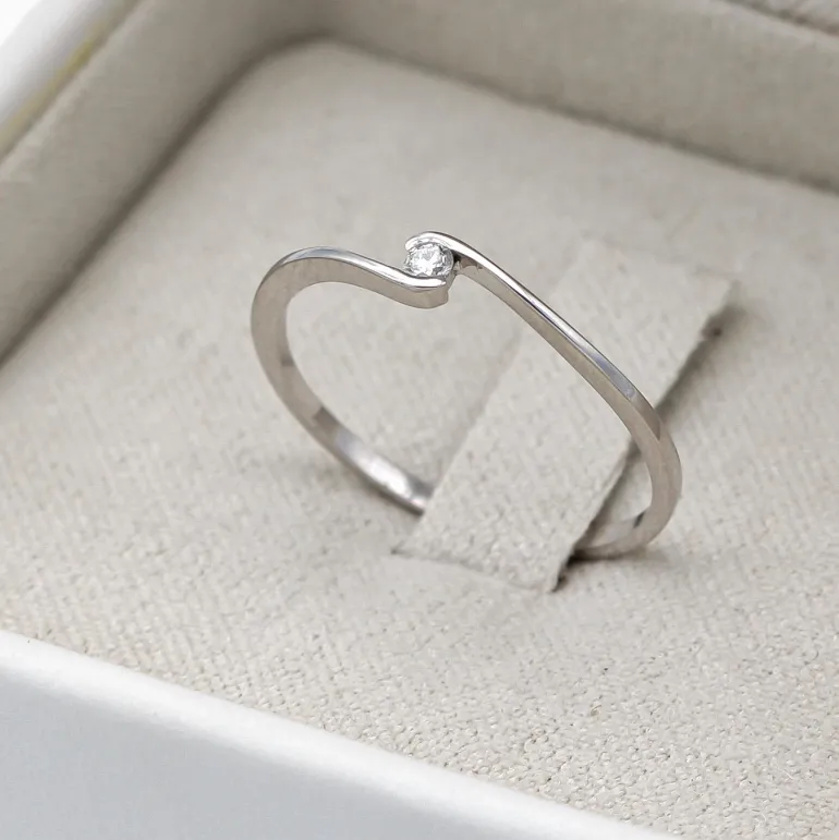 Anillo Shela Diamante 0,04ct E-VS1 Oro Blanco 18K