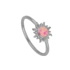 Anillo Sole Ópalo Fucsia Plata