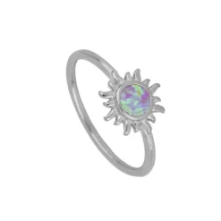Anillo Sole Ópalo Lila Plata