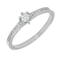 Anillo Tais Diamantes 0,21ct E-VS1 Oro Blanco 18K