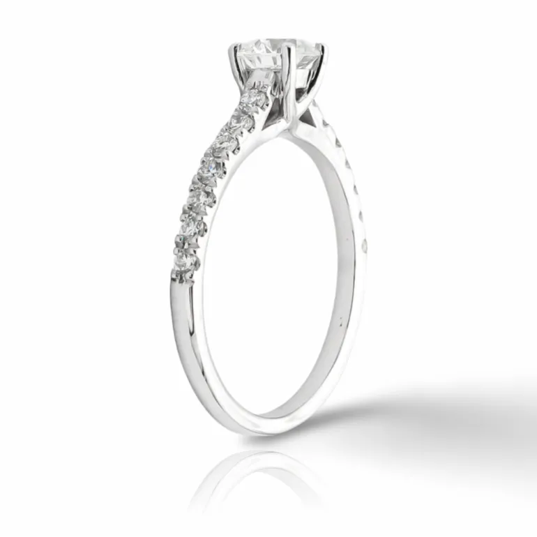 Anillo Venecia Diamantes 0,90ct DF-VS1 IGI Oro Blanco 18K