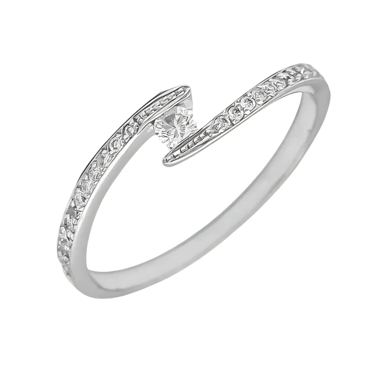 Anillo Yin Diamantes 0,17ct G-VS Oro Blanco 18K
