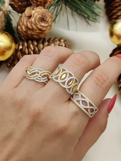 Anillo Zada Oro Bicolor 18K