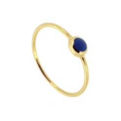 Anillo Zoe Lapislázuli Plata Dorada