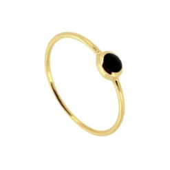 Anillo Zoe Ónix Plata Dorada