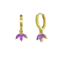 Aros Casmir Pink Plata Dorada