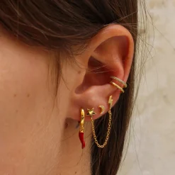 Aros Chili Plata Dorada