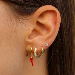 Aros Chili Plata Dorada