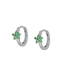 Aros Cleo Green Plata