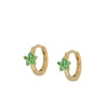 Aros Cleo Green Plata Dorada