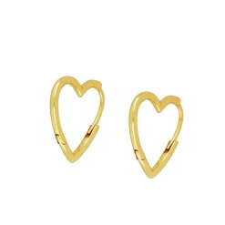 Aros Corazón 16mm Plata Dorada