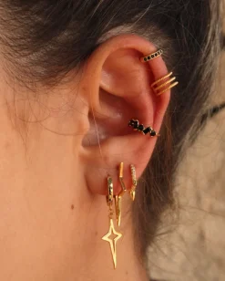 Aros Cruz Roxanne Plata Dorada