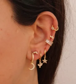 Aros Deva Plata Dorada