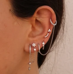 Aros Doble Acra Chain Plata