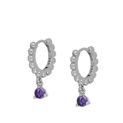 Aros Dome Lila Plata