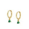 Aros Dunia Verde Plata Dorada