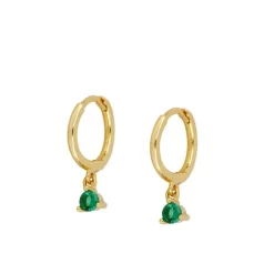 Aros Dunia Verde Plata Dorada