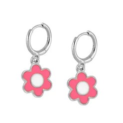 Aros Flower Rosa Plata